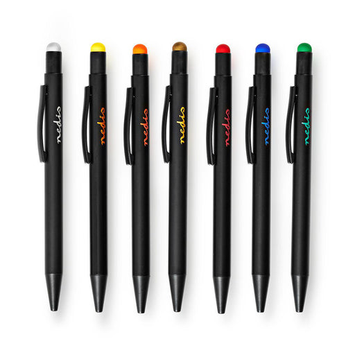 Nedis Stylus - Used for: Smartphone / Tablet, Rubber Tip, 7 pcs, Ballpoint - Black