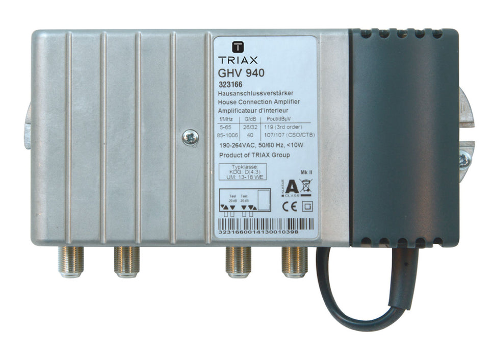 Triax Amplifier 40 dB 47-1006 MHz 1 Output