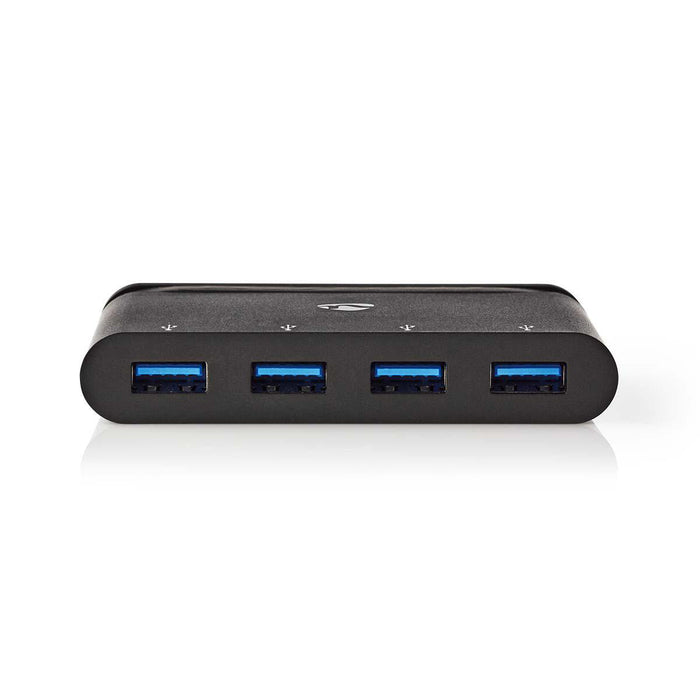 Nedis USB Adapter - USB 3.2 Gen 1, USB-C Male, 4x USB-A, Black - Window Box with Euro Lock