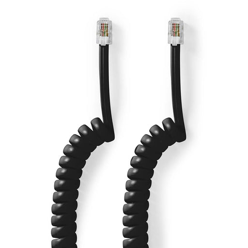 Nedis Telecom Cable - RJ10 Male, RJ10 Male, 2.00 m, Cable type: RJ10 - Black