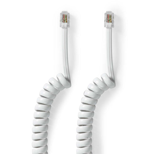 Nedis Telecom Cable - RJ10 Male, RJ10 Male, 2.00 m, Cable type: RJ10 - White