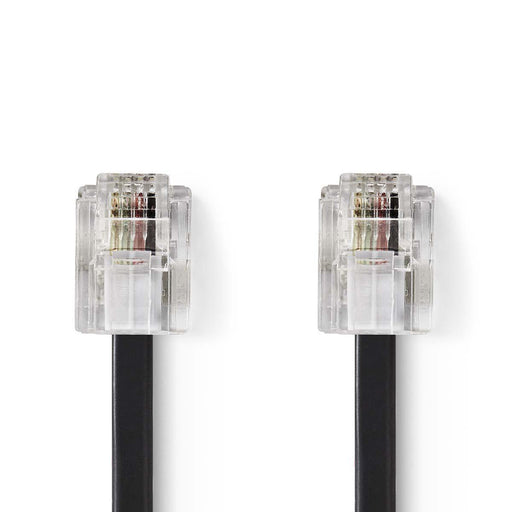 Nedis Telecom Cable - RJ11 Male, RJ11 Male, 5.00 m, Cable type: RJ11 - Black / Transparent