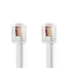 Nedis Telecom Cable - RJ11 Male, RJ11 Male, 10.0 m, Cable type: RJ11 - White