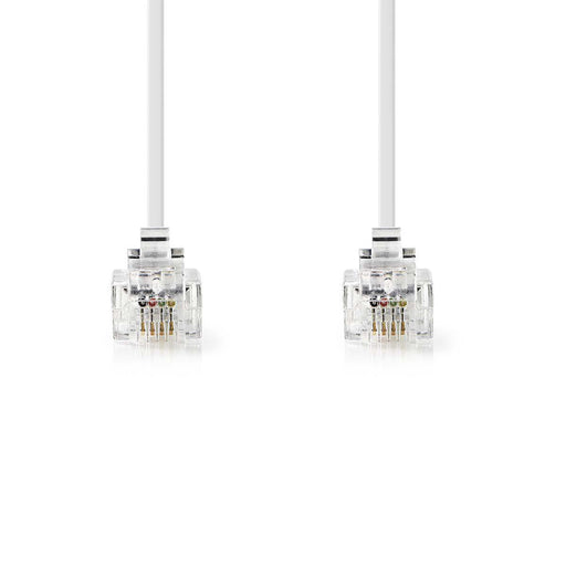 Nedis Telecom Cable - RJ11 Male, RJ11 Male, 5.00 m, Cable type: RJ11 - Transparent / White