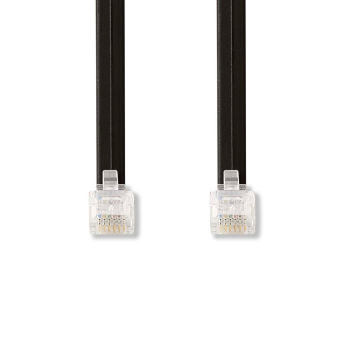 Nedis Telecom Cable - RJ12 Male, RJ12 Male, 1.00 m, Cable type: RJ12 - Black