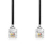 Nedis Telecom Cable - RJ10 Male, RJ10 Male, 2.00 m, Cable type: RJ10 - Black