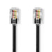 Nedis Telecom Cable - RJ10 Male, RJ10 Male, 2.00 m, Cable type: RJ10 - Black