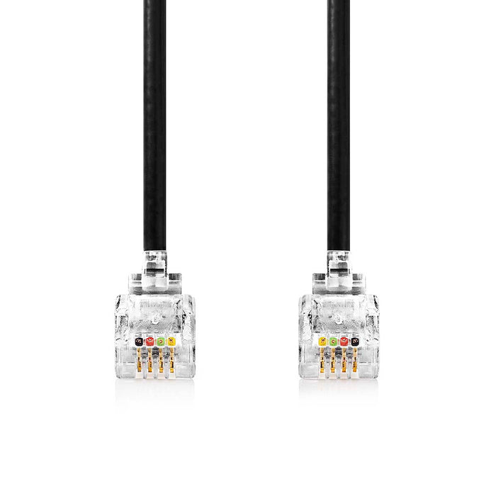 Nedis Telecom Cable - RJ10 Male, RJ10 Male, 5.00 m, Cable type: RJ10 - Black