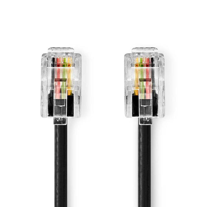 Nedis Telecom Cable - RJ10 Male, RJ10 Male, 5.00 m, Cable type: RJ10 - Black