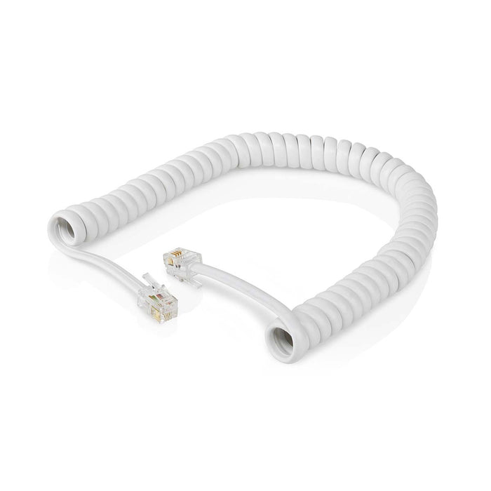 Nedis Telecom Cable - RJ10 Male, RJ10 Male, 2.00 m, Cable type: RJ10 - White