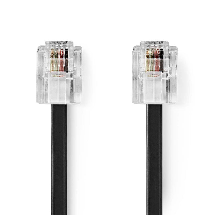 Nedis Telecom Cable - RJ11 Male, RJ11 Male, 10.0 m, Cable type: RJ11 - Black