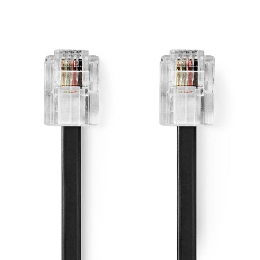 Nedis Telecom Cable - RJ11 Male, RJ11 Male, 2.00 m, Cable type: RJ11 - Black