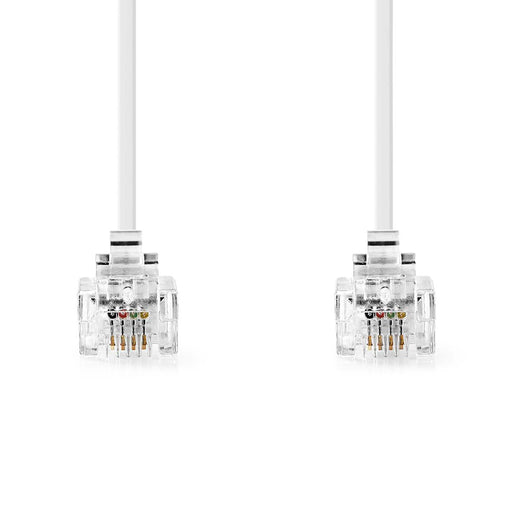 Nedis Telecom Cable - RJ11 Male, RJ11 Male, 10.0 m, Cable type: RJ11 - White