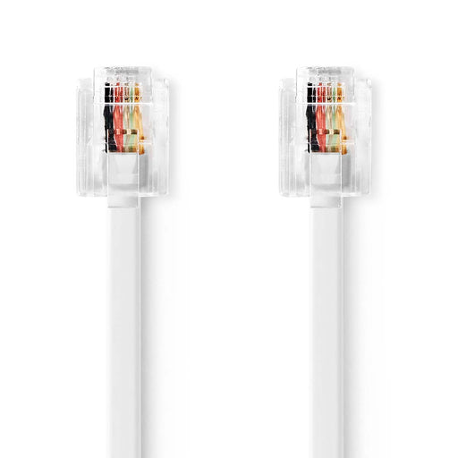 Nedis Telecom Cable - RJ11 Male, RJ11 Male, 10.0 m, Cable type: RJ11 - White