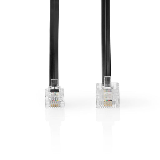 Nedis Telecom Extension Cable - RJ11 Male, RJ45 Male, 5.00 m, Cable type: RJ11 - Black