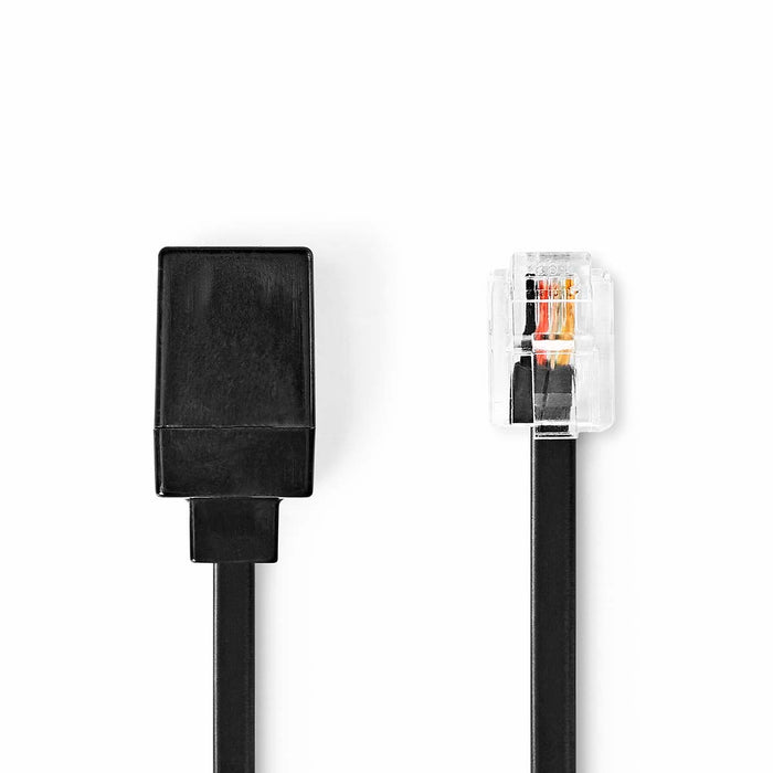 Nedis Telecom Extension Cable - RJ11 Male, RJ11 Female, 10.0 m, Cable type: RJ11 - Black