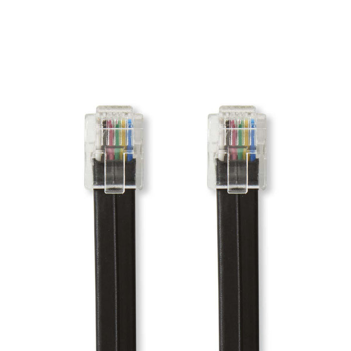 Nedis Telecom Cable - RJ12 Male, RJ12 Male, 1.00 m, Cable type: RJ12 - Black