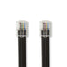 Nedis Telecom Cable - RJ12 Male, RJ12 Male, 1.00 m, Cable type: RJ12 - Black