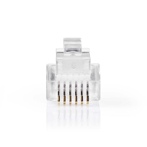 Nedis Telecom Connector - Connector type: RJ12, Straight, Plating: Gold Plated, PVC - Transparent