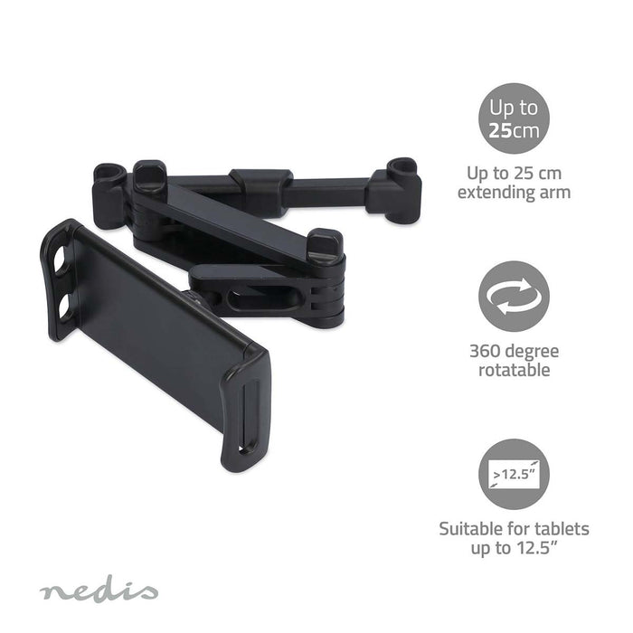 Nedis Tablet Car Mount - Maximum screen size compatibility: 12.5" - In-Car - Adjustable, 