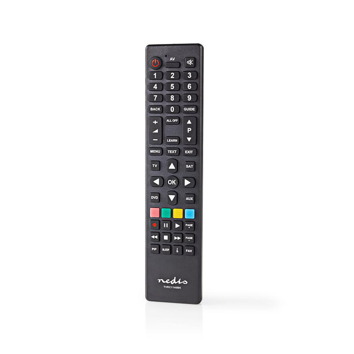 Nedis Universal Remote Control - Programmable, 4 Devices, Clear Lay-out, Infrared - Black