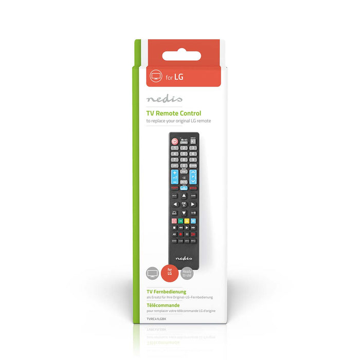 Nedis Replacement Remote Control - Suitable for: LG, Fixed, 1 Device, Infrared - Black