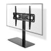 Nedis Fixed TV Desk Stand - 32-65", Maximum supported screen weight: 45 kg, Adjustable pre-fixed heights, Steel / Tempered Glass - Black