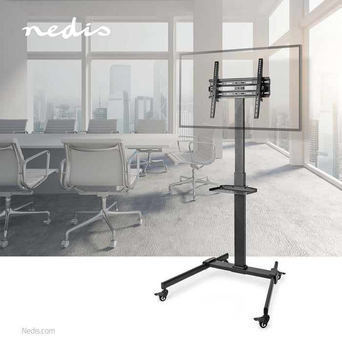 Nedis TV Floor Stand - 32-55", Maximum supported screen weight: 35 kg, Premium Column Design, Steel - Black