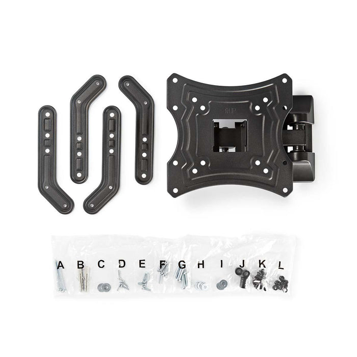 Nedis Full Motion TV Wall Mount - 23-55", Maximum supported screen weight: 30 kg, Tiltable, ABS / Steel - Black