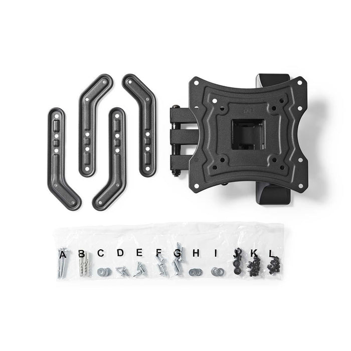 Nedis Full Motion TV Wall Mount - 23-55", Maximum supported screen weight: 30 kg, Tiltable, ABS / Steel - Black