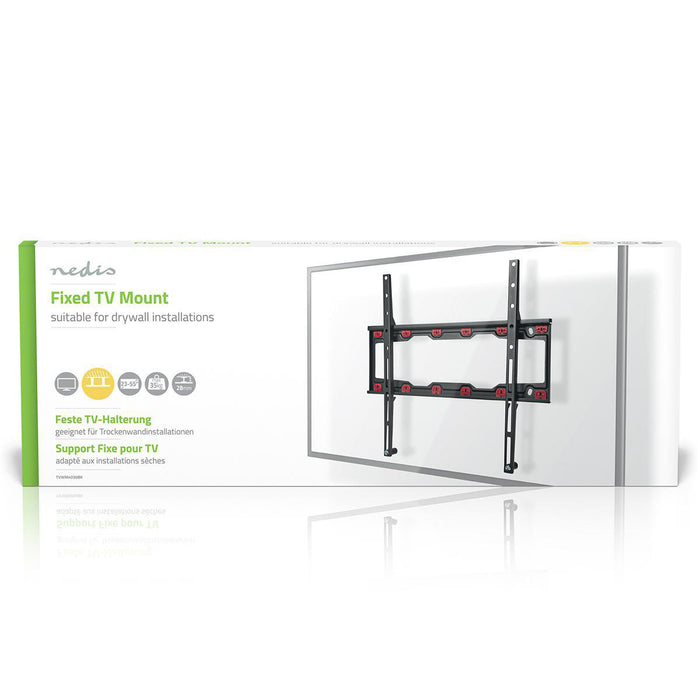 Nedis Fixed TV Wall Mount - 23-55", Maximum supported screen weight: 35 kg, Minimum wall distance: 28 mm, Steel - Black