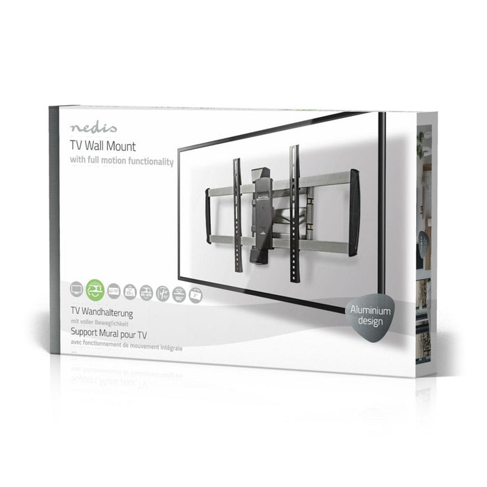 Nedis Full Motion TV Wall Mount - 42-70", Maximum supported screen weight: 35 kg, Tiltable, Steel - Black