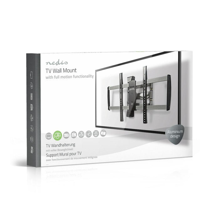 Nedis Full Motion TV Wall Mount - 42-70", Maximum supported screen weight: 35 kg, Tiltable, Steel - Black