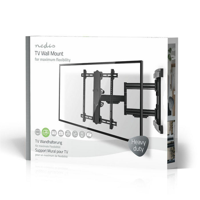 Nedis Full Motion TV Wall Mount - 37-80", Maximum supported screen weight: 50 kg, Tiltable, Steel - Black