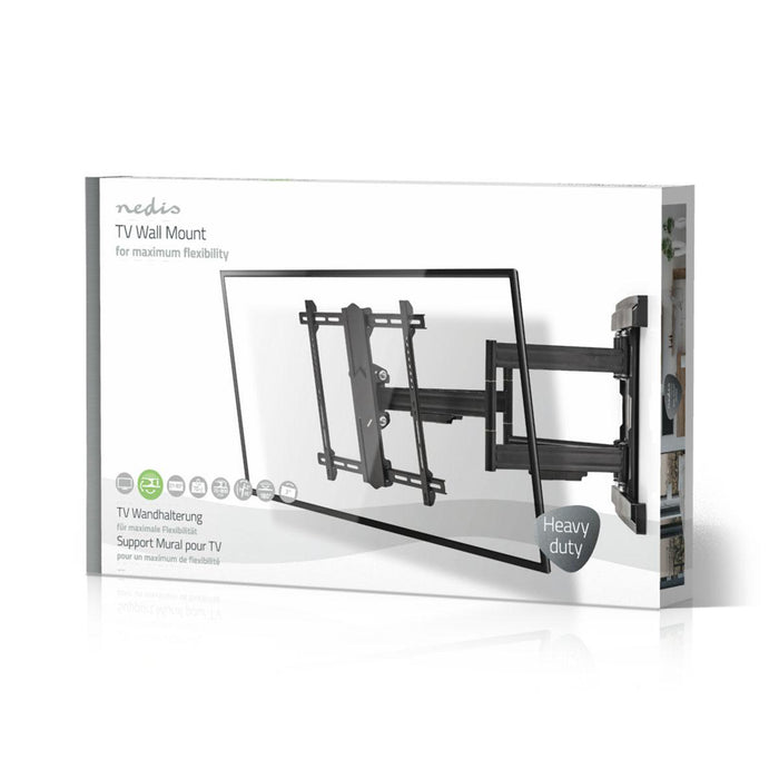 Nedis Full Motion TV Wall Mount - 37-80", Maximum supported screen weight: 70 kg, Tiltable, Steel - Black