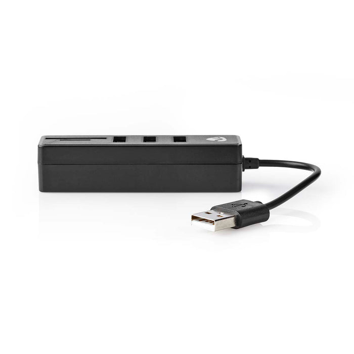 Nedis USB Hub - USB-A Male, USB-A Female, 3 port(s), USB Powered - SD & MicroSD / 3x USB