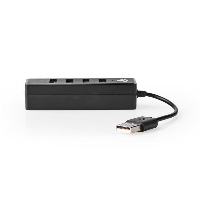 Nedis USB Hub - USA Male, 4x USB A Female, 4 port(s), USB 2.0 - USB Powered