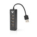 Nedis USB Hub - USA Male, 4x USB A Female, 4 port(s), USB 2.0 - USB Powered