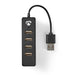 Nedis USB Hub - USA Male, 4x USB A Female, 4 port(s), USB 2.0 - USB Powered