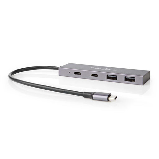 Nedis USB Hub - 1x USB-C 3.2 Gen 2 Male, 2x USB-A 3.2 Gen 2 Female / 2x USB-C 3.2 Gen 2 Female, 4 port(s), USB Powered - 10 Gbps