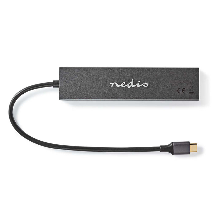 Nedis USB Hub - 1x USB-C 3.2 Gen 2 Male, USB-C 3.2 Gen 2 Female with PD 3.0 / 3x USB-C 3.2 Gen 2 Female, 4 port(s), USB Powered - 10 Gbps