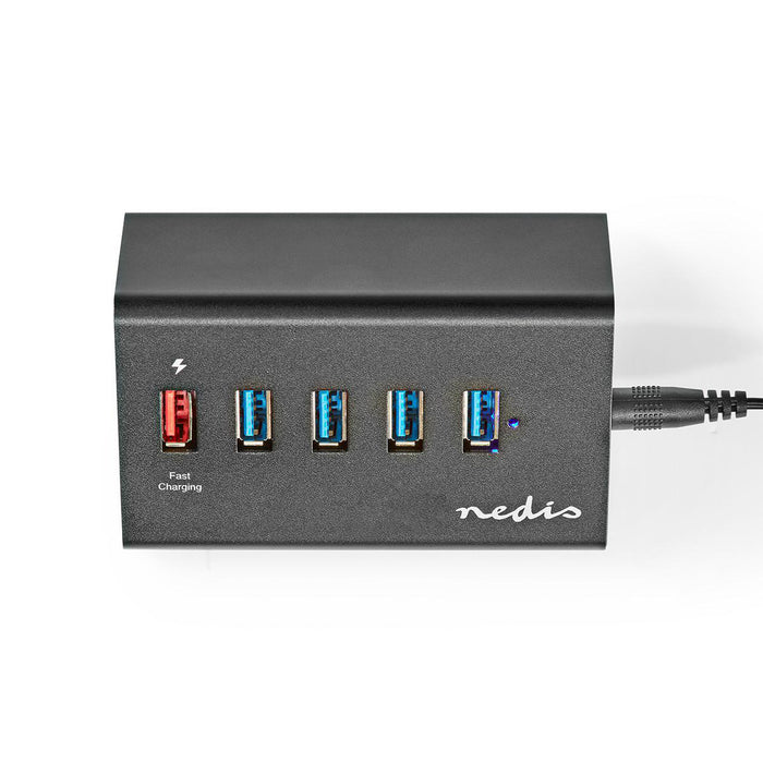 Nedis USB Hub - USB Micro-B Female, USB-A Female, 5 port(s), 5 Gbps - 5x USB