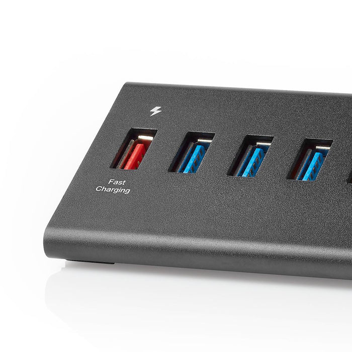 Nedis USB Hub - USB Micro-B Female, USB-A Female, 8 port(s), 5 Gbps - 8x USB