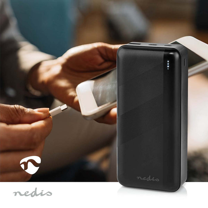 Nedis Powerbank - 30000 mAh, 1.5 / 2.0 / 3.0 A, Number of outputs: 2, PD3.0 20W - Lithium-Polymer