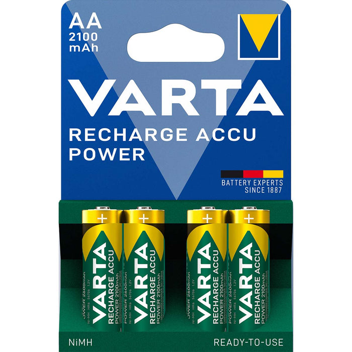 Varta Rechargeable NiMH Battery AA - 1.2 V DC - 2100 mAh - 4-Blister Card, 