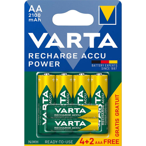 Varta Rechargeable NiMH Battery AA - 1.2 V DC - 2100 mAh - 6-Blister, 