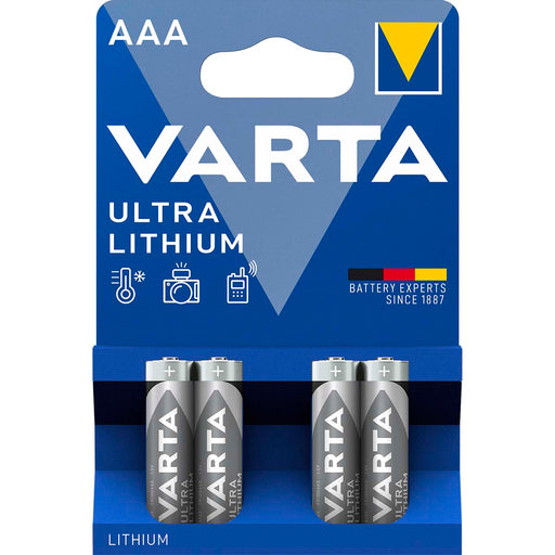 Varta Lithium Battery AAA - 1.5 V DC, 1100 mAh, 4-Blister Card, 4-Blister Card - Grey / Silver