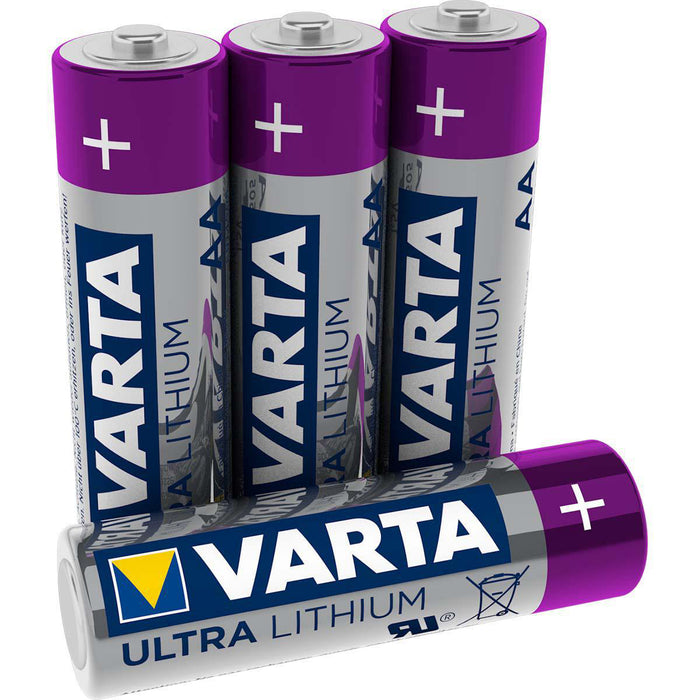 Varta Lithium Battery AA - 1.5 V DC, 2900 mAh, 4-Blister Card, 4-Blister Card - Grey / Silver