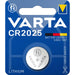 Varta Lithium Button Cell Battery CR2025 - 3 V DC - 1-Blister - Silver, 