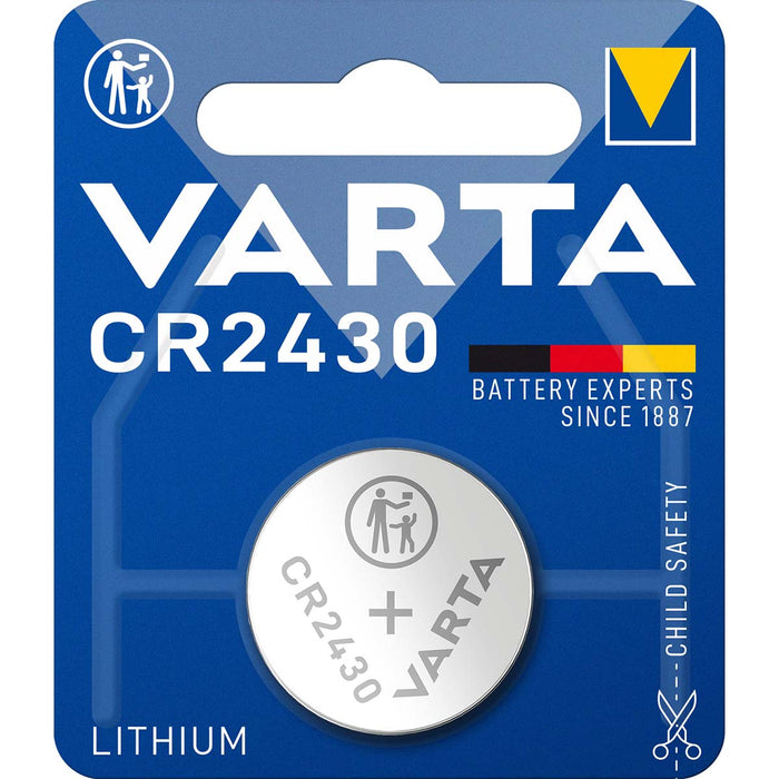 Varta Lithium Button Cell Battery CR2430 - 3 V DC, 290 mAh, 1-Blister, 1-Blister - Silver